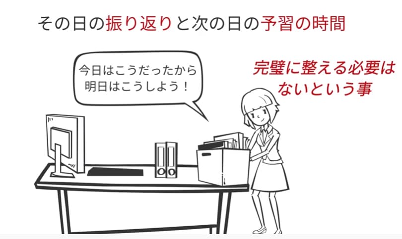 その日の振り返りと次の日の予習の時間
