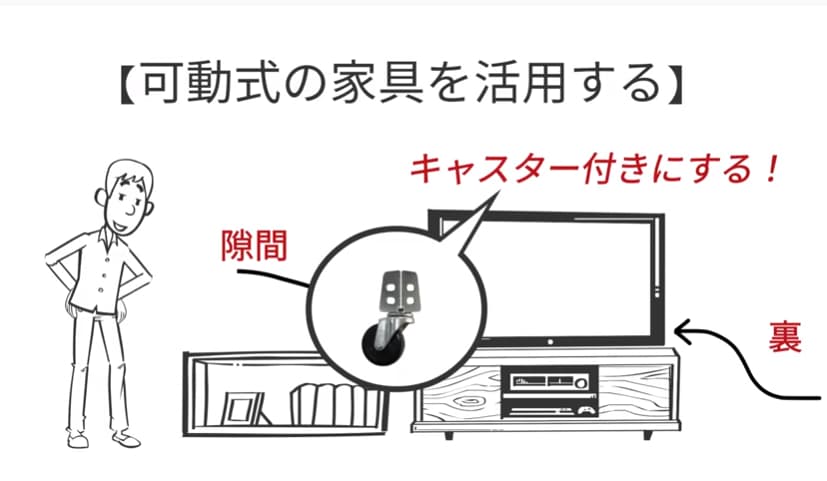 可動式の家具を活用する