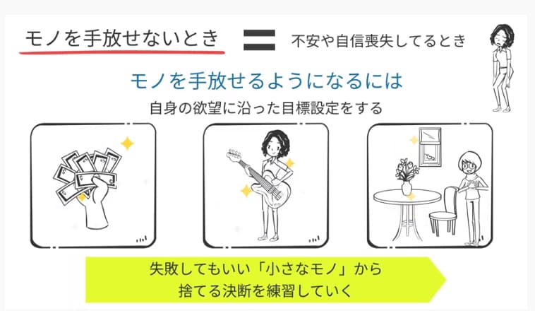 モノを手放せれるようになるには、自身の欲望に沿った目標設定をする